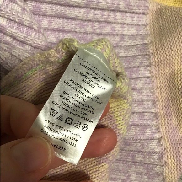 NWT! LOFT Women's Colorful Striped Sweater - Green, Yellow, Purple - Picture 5 of 5